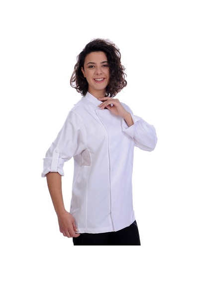 Unisex Aşçı Ceket Koltuk Altı Fileli Beyaz