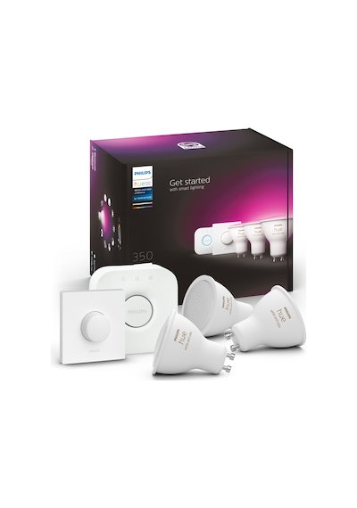 Philips HueWCA 4.3W GU10 Renkli Spot Akıllı Ampul 3'lü Başlangıç Seti (Butonlu)