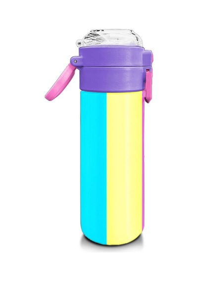 Coral High Kids Çok Renkli Desenli Pipetli Ve Direkt İçim Çelik Termos 500 Ml 31876 Pastel Pembe