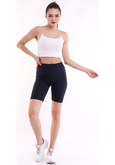 Self Clothing Kadın Antrasit Penye Kumaş Yüksek Bel Kısa Tayt Slf1295
