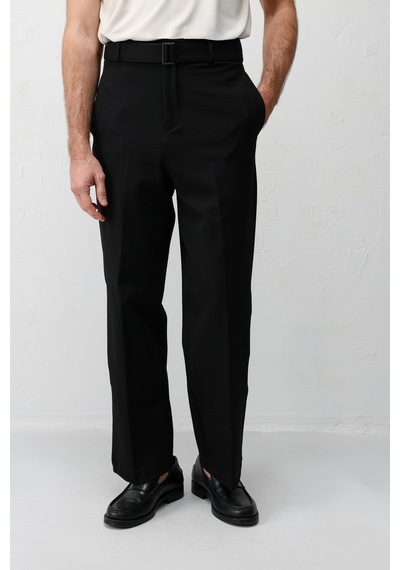 Antioch Relaxed Fit Kemerli Erkek Pantolon Siyah