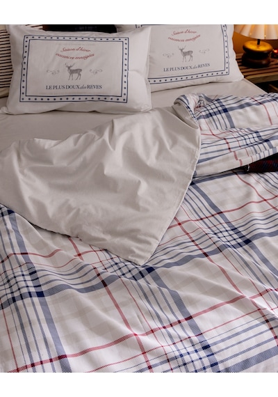 Madame Coco Philippe King Size %100 Pamuk Ranforce Baskılı Çarşaflı Nevresim Takımı - Mavi 8684427302910 Çok Renkli