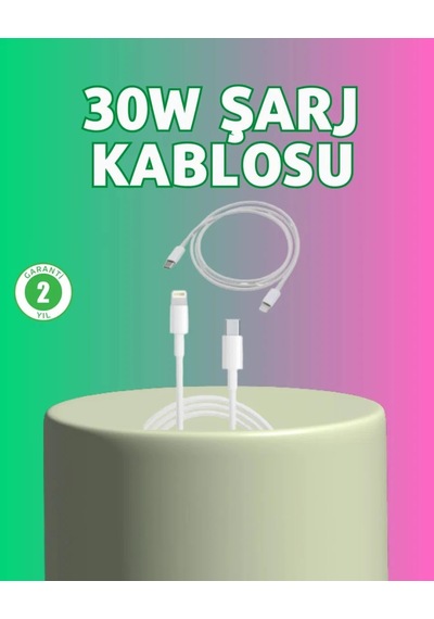 Kalite 30w Type-c Lightning Hızlı Şarj Kablosu 1. 2m Dayanıklı