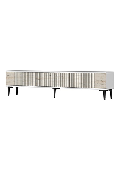 Tsa1803bt Corsa Tv Sehpası Beyaz-traverten 180cm Beyaz - Traverten