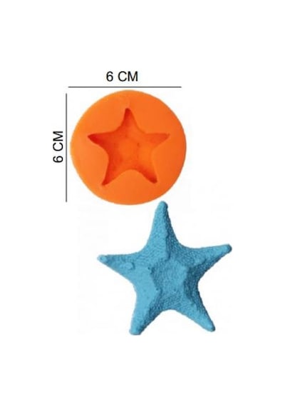 Şeker Hamur Kalıbı Silikon Deniz Yıldızı 6 6 Cm