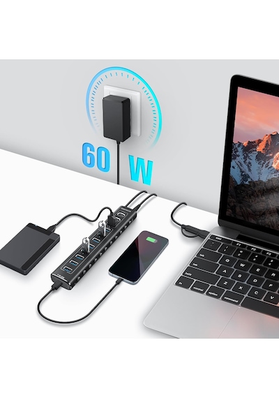 Rshtech A11 11 Port Güçlendirilmiş USB C 2x10 Gbps Usb C 1x10 Hub