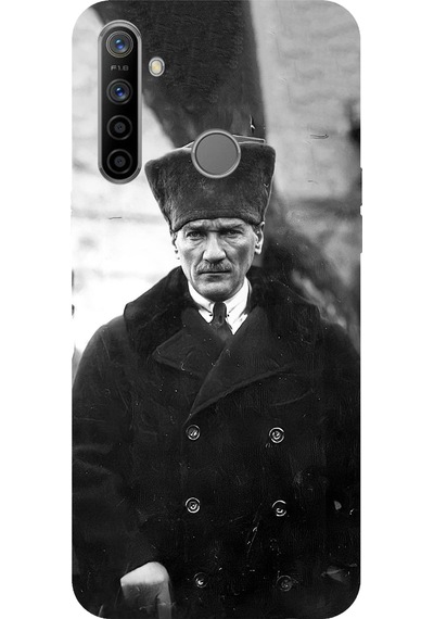 Realme 5i/6i/c3/c3i Uyumlu Mustafa Kemal Atatürk Portre Baskılı Silikon Kılıf Renkli
