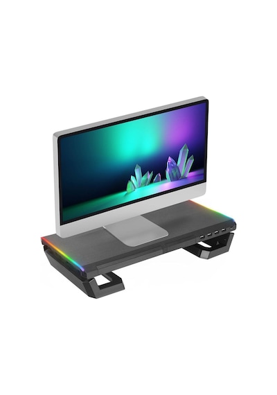 Everest St1 4 Usb Hub Rgm Işıklı Katlanabilir Siyah Monitör
