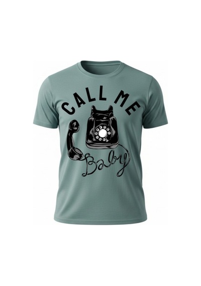 Urbantrendstore Unisex Call Me Oversize Fit Rahat Geniş Salaş T-shirt Günlük Tişört Mint