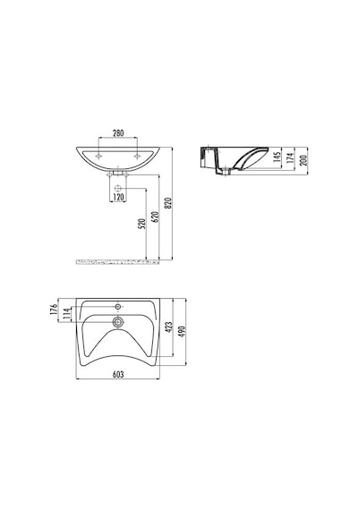 Creavit Bedensel Engelli Lavabo 60 x 50 CM