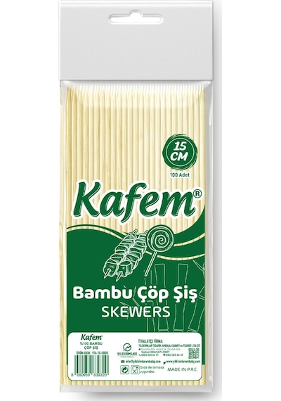 Kafem Bambu Çöp Şiş 15 cm 100 Lü X 50 Paket