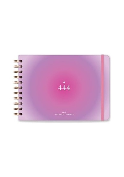 2026 Dikey Haftalık Ajanda Yatay A5 Formda Spiralli Sert Kapak Haftalık Ajanda 21x15 Cm Aura Çok Renkli
