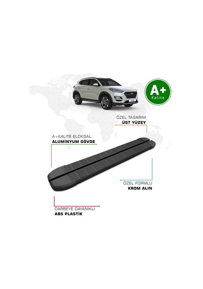 Hyundai Tucson Yan Basamak 2015 2020 Model S-line Siyah