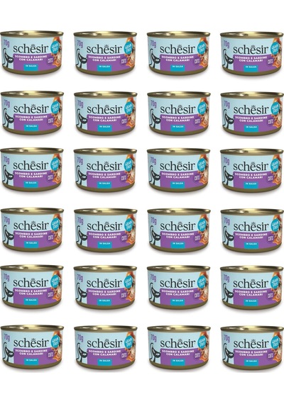 Schesir Sardalya İle Uskumrulu Sos İçinde Tamamlayıcı Kedi Konservesi 70 G X 24 Adet
