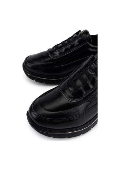 Tamer Tanca Kadın Hakiki Deri Siyah Kırışık Rugan Sneakers & Spor Ayakkabı 298 3215 Bn Ayk Y26 Sıyah Krsk Rgn
