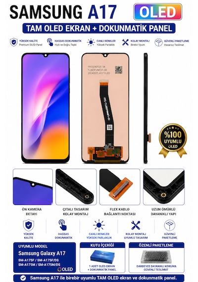 Samsung Uyumlu A17 Oled Ekran Dokunmatik Siyah