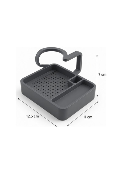 Kahve Sunum Tepsisi Çok Bölmeli Masa Üstü Organizer Kupa Fincan Standı Pla 12.5x11x7 Cm Gri