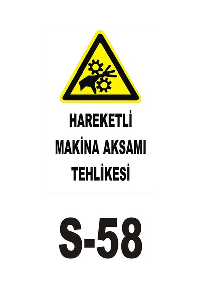 Pvc Dekota Uyarı - Ikaz Levhası Hareketli Makine Aksanı Tehlikes