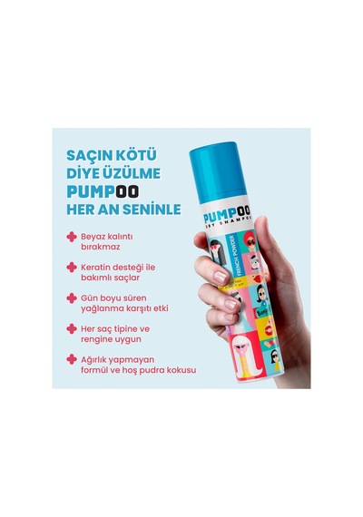 2 Adet Pumpoo Kuru Şampuan French Powder 200 Ml
