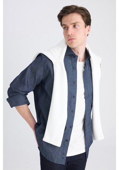 D'S Damat Ds Damat Comfort İndigo Düz Gömlek 5hc02ph06327m Çok Renkli