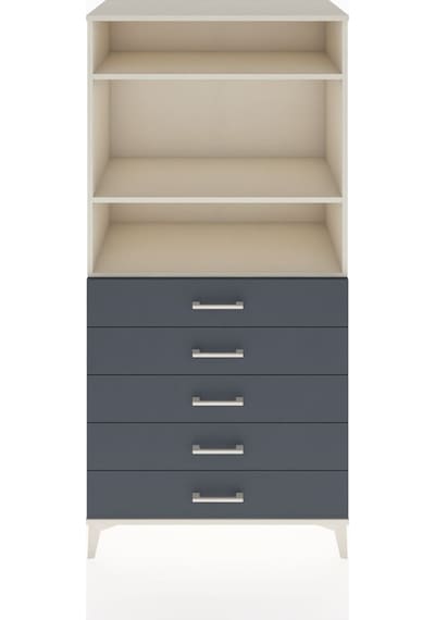 Hyperion Dolap 3 Raflı 5 Çekmeceli 88x44x182 Aytaşı-antrasit Aytaşı