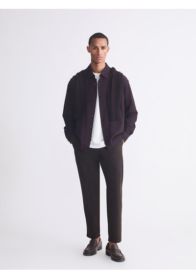 Lcw Vision Bordo Regular Fit Uzun Kollu Gabardin Erkek Gömlek