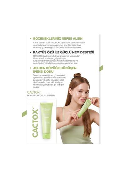 Cactox Gözenek Arındırıcı Sıkılaştırıcı Ferahlatıcı Yüz Temizleme Jeli 120ml