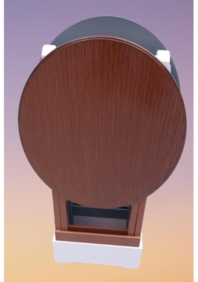 Çanta Zigon Sehpa Oval Model İkili Takım Ahşap Mdf  Gri ve Ceviz Renk Uyumu El Yapımı