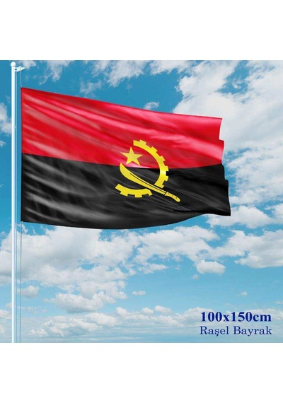 Angola Bayrağı - 100x150 Cm 1 Metre X 1,5 Metre - Raşel Kumaş 1