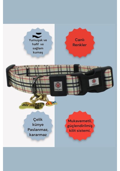 Köpek Tasma Seti Kişiye Özel Künyeli İsimli Tasma H Tipi Tasma Gövde Boyun Gezdirme Tasması Desen 3-s