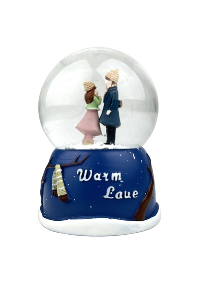 Warm Love Işıklı Kar Küresi Küçük Boy Lacivert