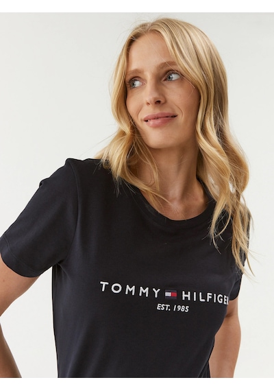 Tommyhilfiger Organik Pamuk Bayan T-shirt Siyah
