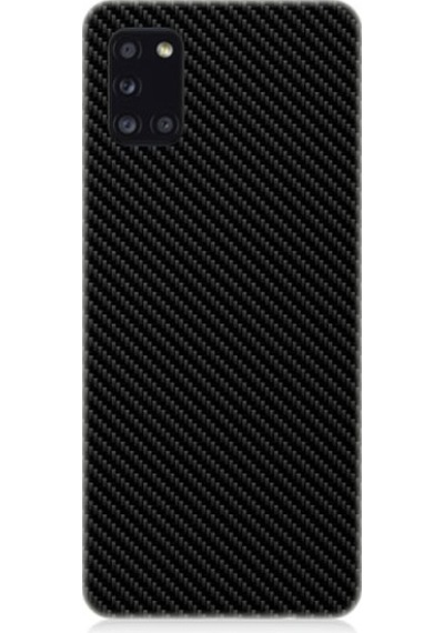 Samsung Galaxy A31 Uyumlu Siyah Karbon Motif Desenli Silikon Kılıf