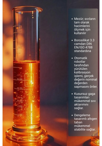 Mezür Kısa Form 500 Ml Hexagonal Cam Taban