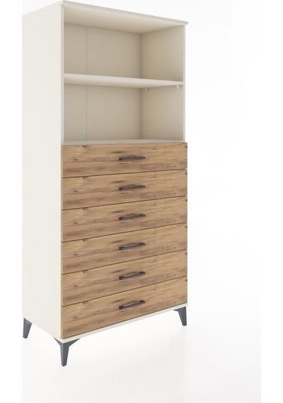 Hyperion Dolap 2 Raflı 6 Çekmeceli 88x44x182 Aytaşı-çam Aytaşı
