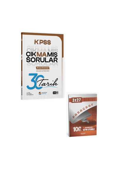 Akademidenizi 2027 Kpss Tarih Çıkmamış Sorular 30 Lu Deneme+ Anla Kazan Paragraf