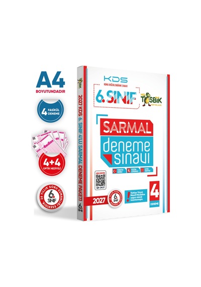 2027 6.Sınıf Yeni Sistem KDS SARMAL Deneme Paketi 4lü Türkiye Geneli D.Çözümlü Hızlı Tosbik Yayın