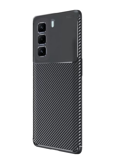 İnfinix Hot 50 4g Kılıf Auto Focus Karbon Kapak - Siyah -