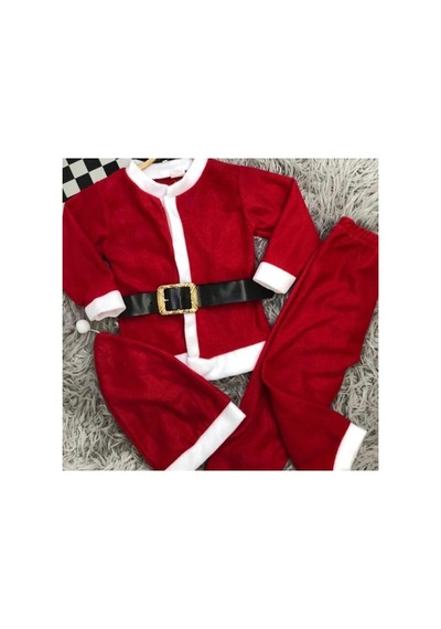 Pazarız Öykünün Dünyası Noel Baba Şapkalı Unisex Yılbaşı Kostümü Kırmızı