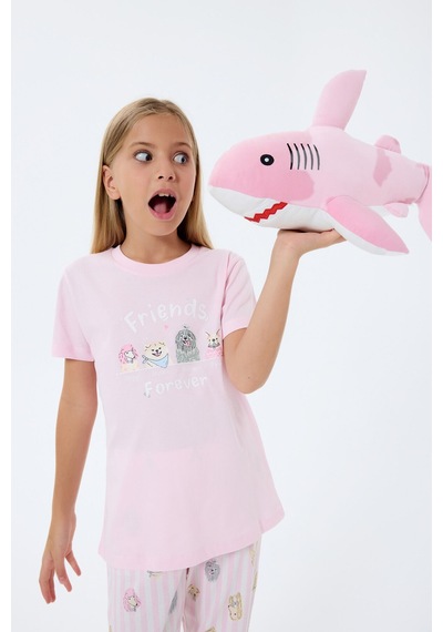 Rolypoly Kız Çocuk Pembe Pijama Takım Rp3810-c-v1 Pembe