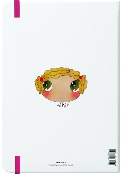 Nihi Defter Sert Kapak Lastikli 21x14.5 / Kalp Kalbe