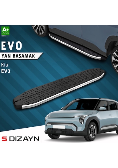 S-dizayn Kia Ev3 Evo Krom Yan Basamak 183 Cm 2025 Üzeri A+ Kalite
