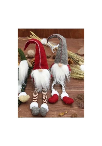 1 Adet 35 Cm Uzun Şapkalı Gnome Tomte Şans Cücesi Yılbaşı Süsü Parti Dekorasyon Süs, Kırmızı