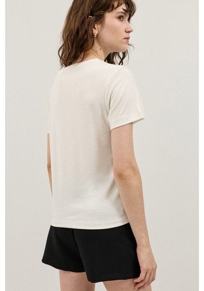 Antioch Modal Karışımlı T-shirt Ekru