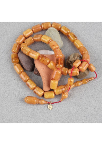 Kadim Katalin Eski Obje Usta İşi İmzalı Kapsül Kesim 9x13mm Tesbih