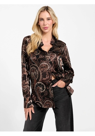 Guess Clarisse Kadın Çok Renkli Relaxed Fit Gömlek W5bh78w2770-p1wt Çok Renkli