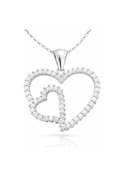 Gümüş Kalpli Bayan Kolye - Pnd47138037 01 - Gold