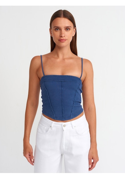 Dilvin Crop Top İngido İndigo