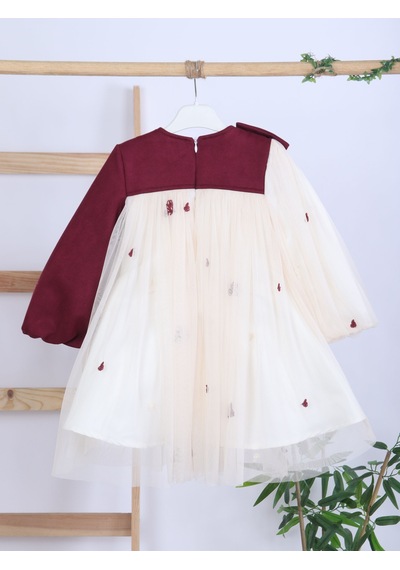 Xo Kids Bordo Kollu Fiyonk Detaylı Çiçek İşlemeli Tüllü Kız Çocuk Elbise 4-10 Yaş 4419 Ekru Xo Kids Bordo Kollu Fiyonk Detaylı Çiçek İşlemeli Tüllü Kız Çocuk Elbise 4-10 Yaş 4419 Ekru