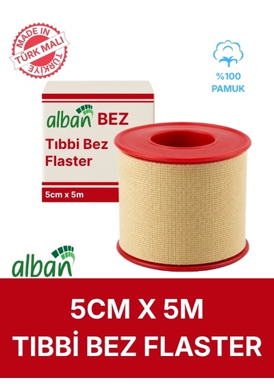 Bez Flaster 5 Cm X 5 M Pamuklu Medikal Sabitleme Bandı Tekli Rulo